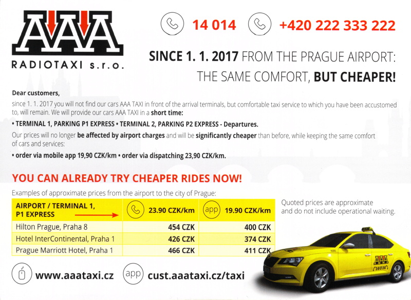 AAA Taxis To/From Prague Airport
